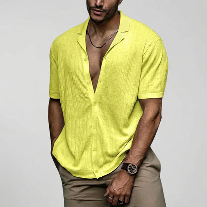 Brixon Short Sleeve Crocheted Casual Shirt