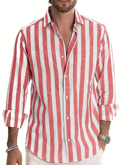 Striped Men's Long Sleeve Shirt - Byron