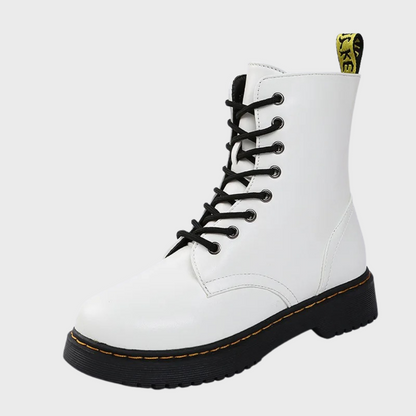 Ladies' Ankle High Combat Boots with Zip and Non-Slip Sole