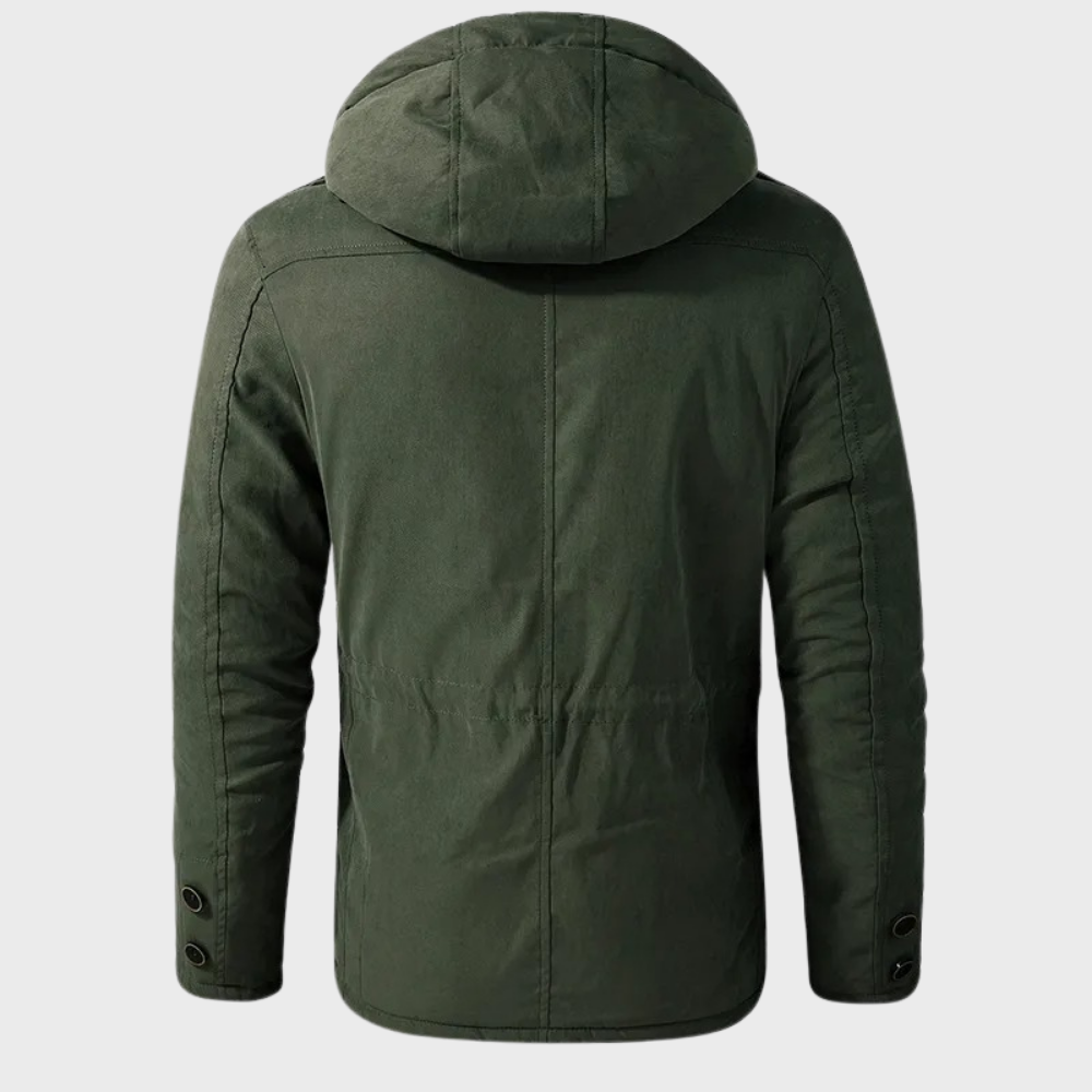 Cappotto invernale da uomo con cappuccio e tasche - Poncho