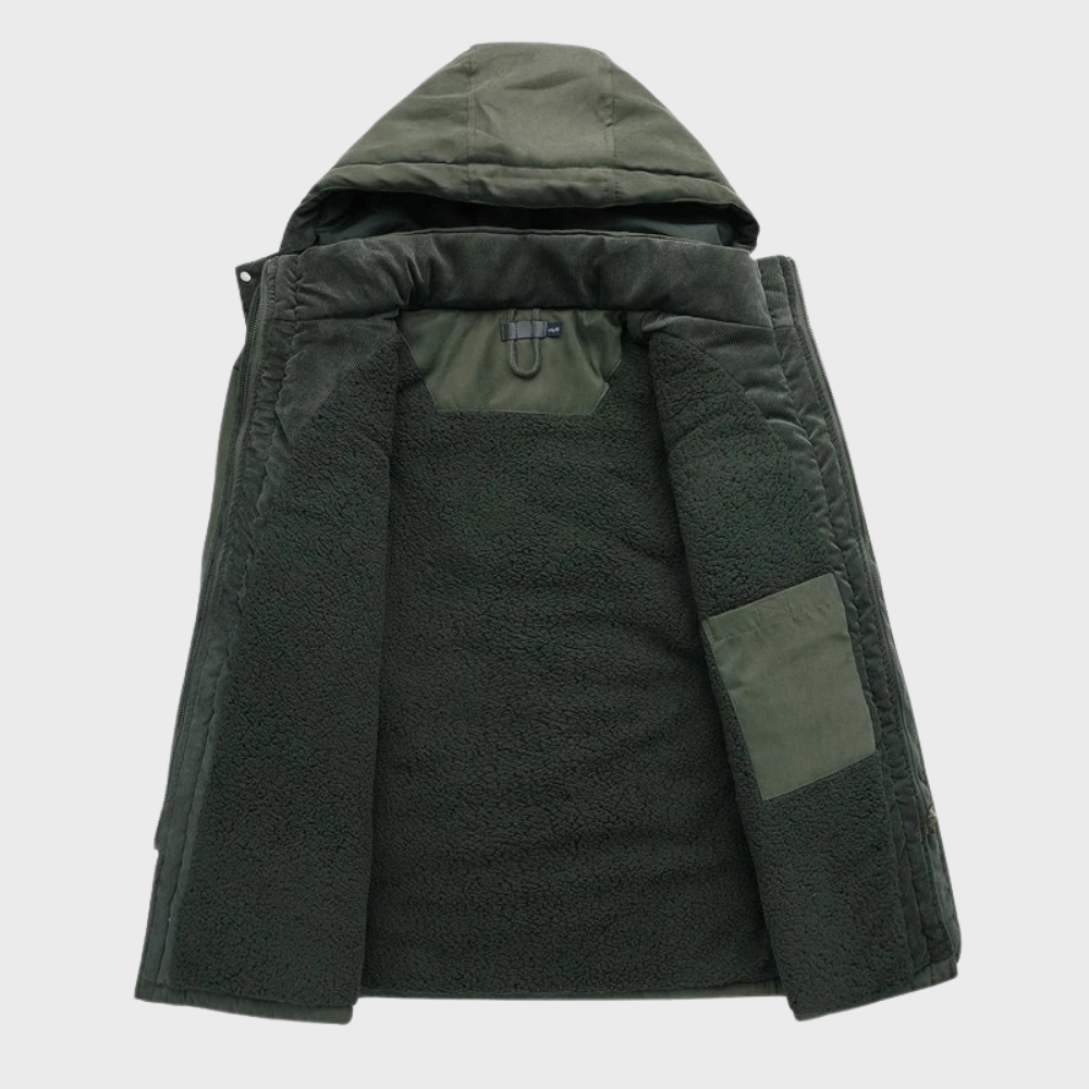Cappotto invernale da uomo con cappuccio e tasche - Poncho