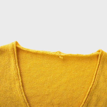 Oversized Knitted V-Neck Women's Jumper
