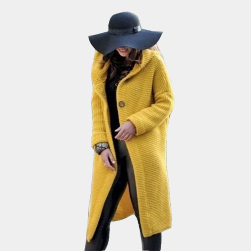 Long Knitted Cardigan with Hood - Laiza