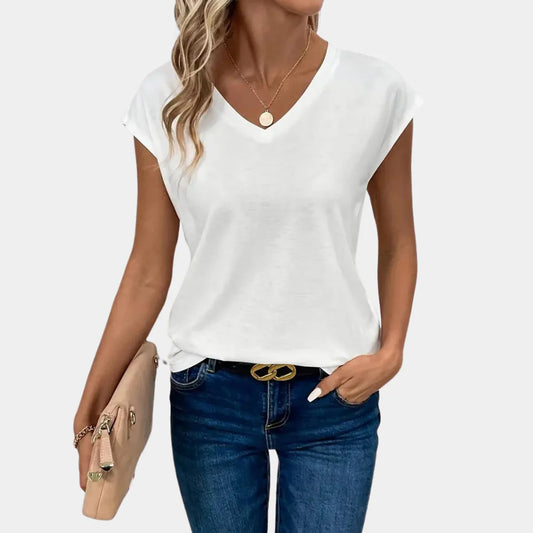 Blusa casual para mujer con escote en V