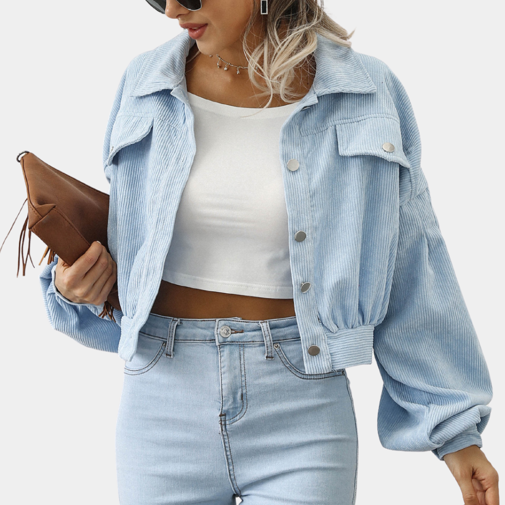 Elina - Velvet Ribbed Women's Jacket