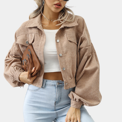Elina - Velvet Ribbed Women's Jacket