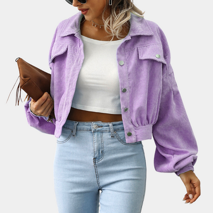 Elina - Velvet Ribbed Women's Jacket