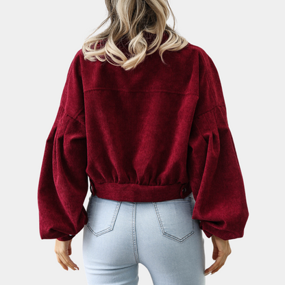 Elina - Velvet Ribbed Women's Jacket