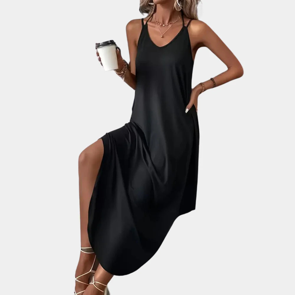 Lightweight Cami Dress with V-Neck and Adjustable Straps