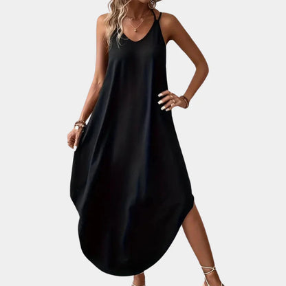 Lightweight Cami Dress with V-Neck and Adjustable Straps