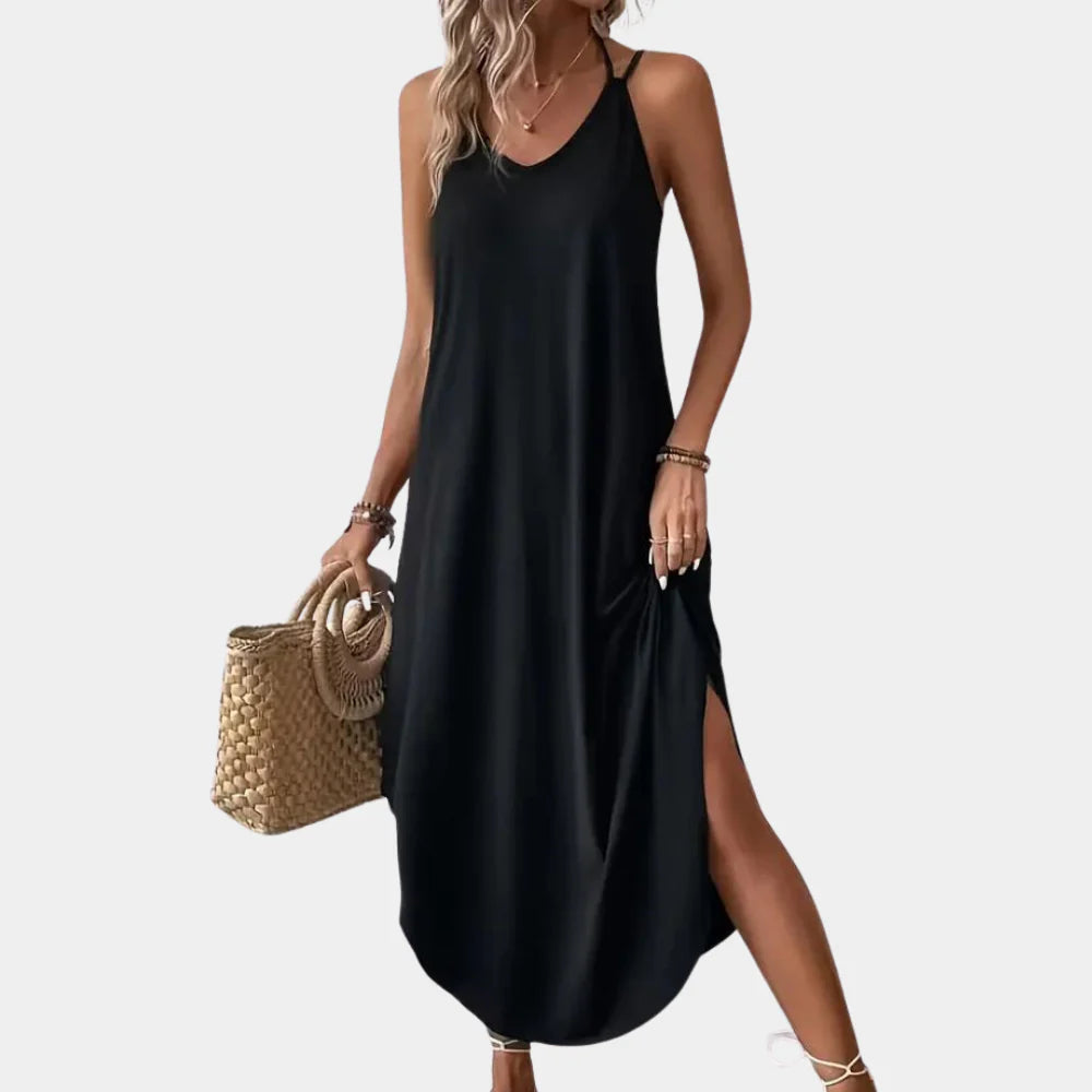 Lightweight Cami Dress with V-Neck and Adjustable Straps