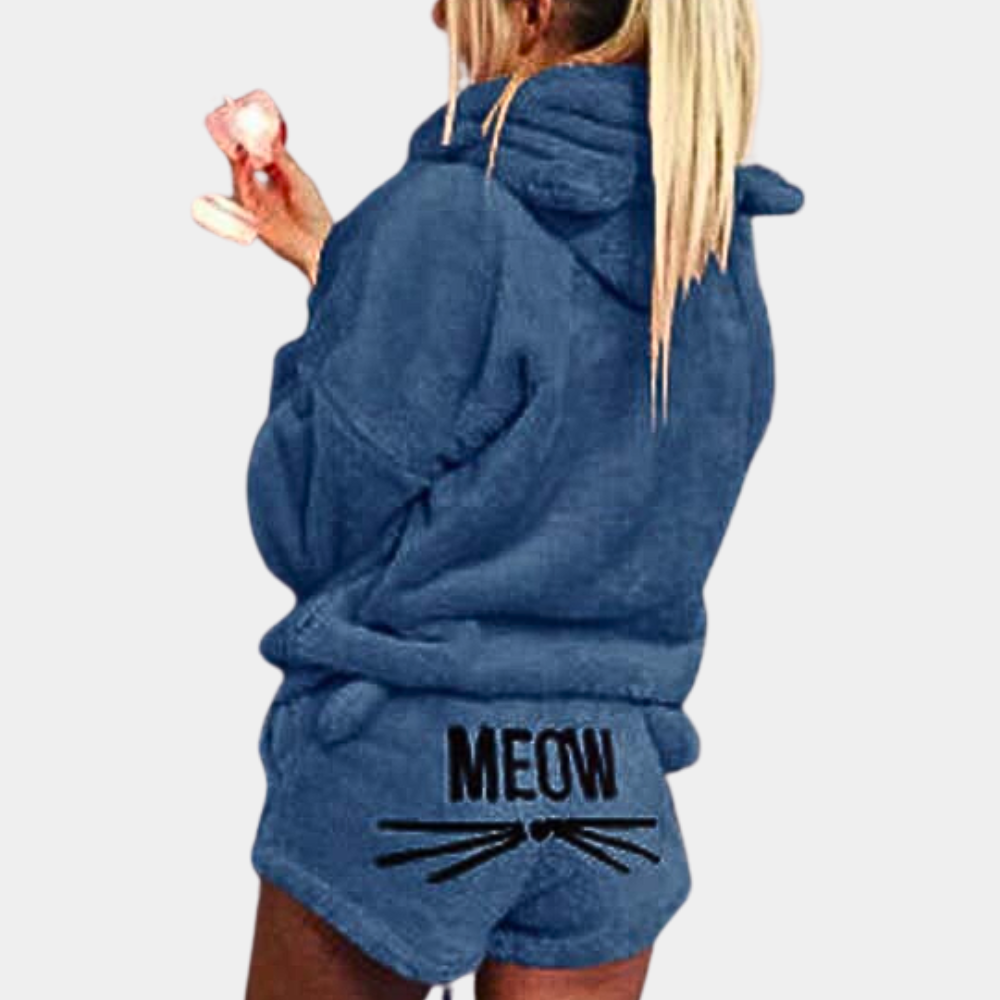 Meow - Ultra comfy fleece lounge pyjama set cat