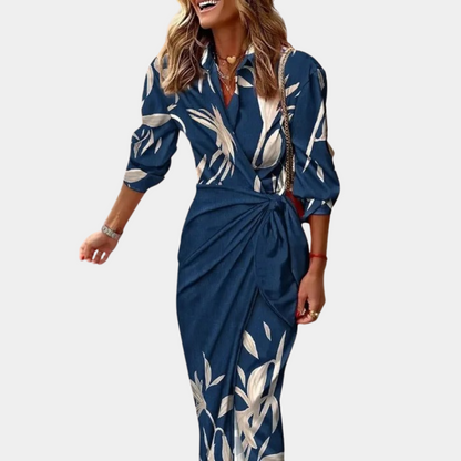 Satin Soft Colourful Maxi Length Wrap Dress - Sabina
