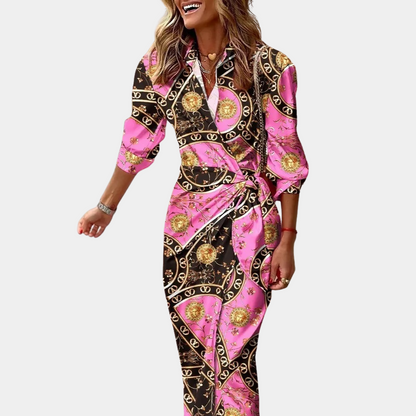 Satin Soft Colourful Maxi Length Wrap Dress - Sabina