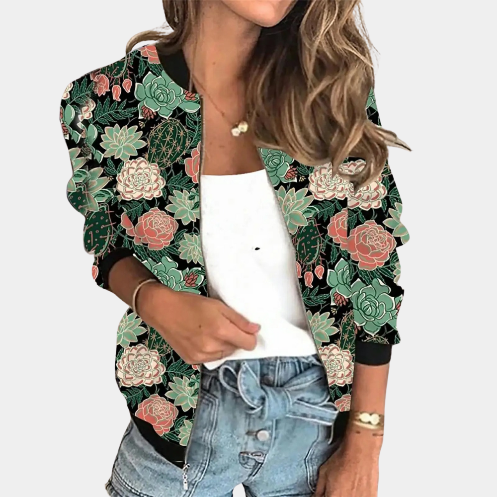 Summer Jacket for Women with Flowers