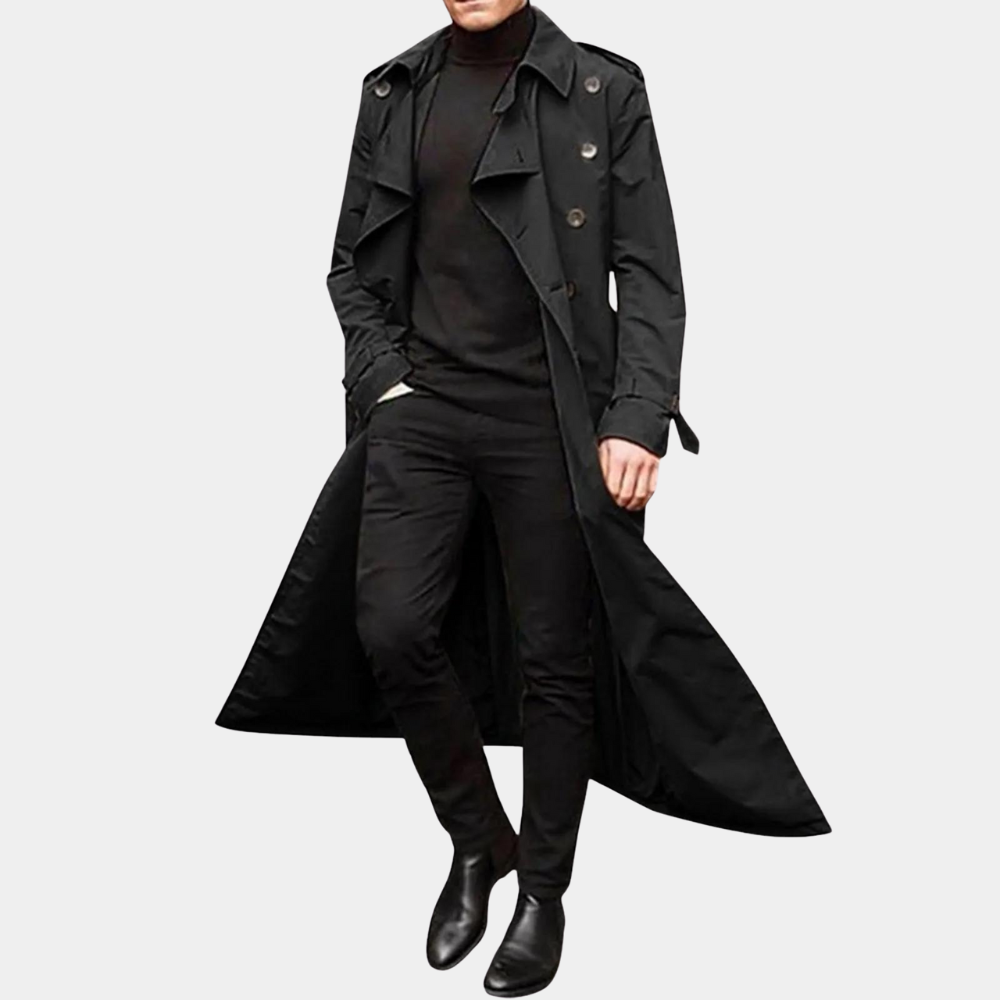 Winter Casual Long Trench Coat for Men - Anesto