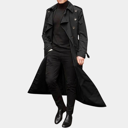 Winter Casual Long Trench Coat for Men - Anesto