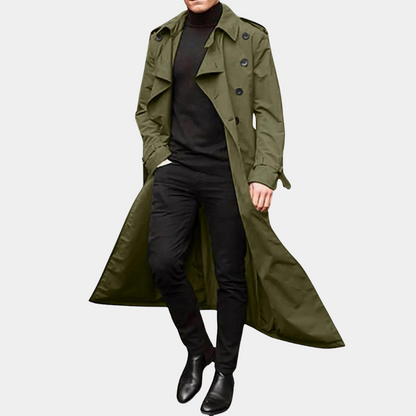 Winter Casual Long Trench Coat for Men - Anesto