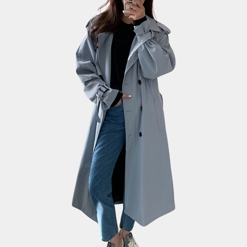 Oversized trench coat with belt for women - Ivana