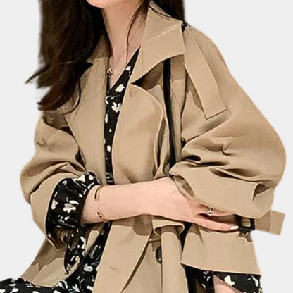 Oversized trench coat with belt for women - Ivana