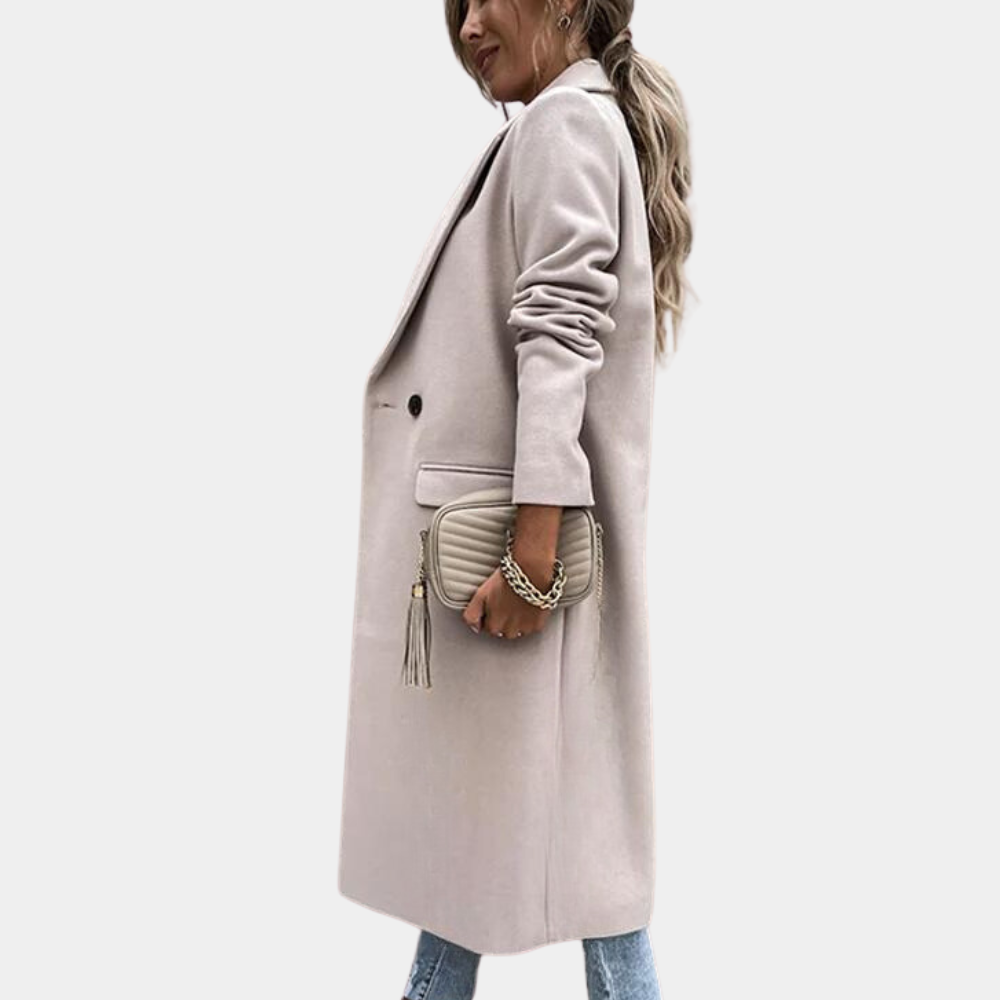 Long Winter Coat with Flap Pockets - Zeraya