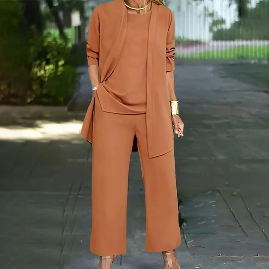 Erna - Elegante traje de pantalón de tres piezas para mujer