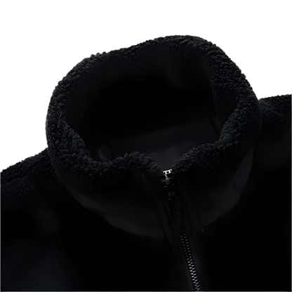 Men's Outdoor Fleece Jacket with Zip and Reinforced Details