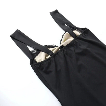 A-Line Mini Dress with Lace & Padded Wide Straps