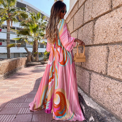 Abstract Print Maxi Dress
