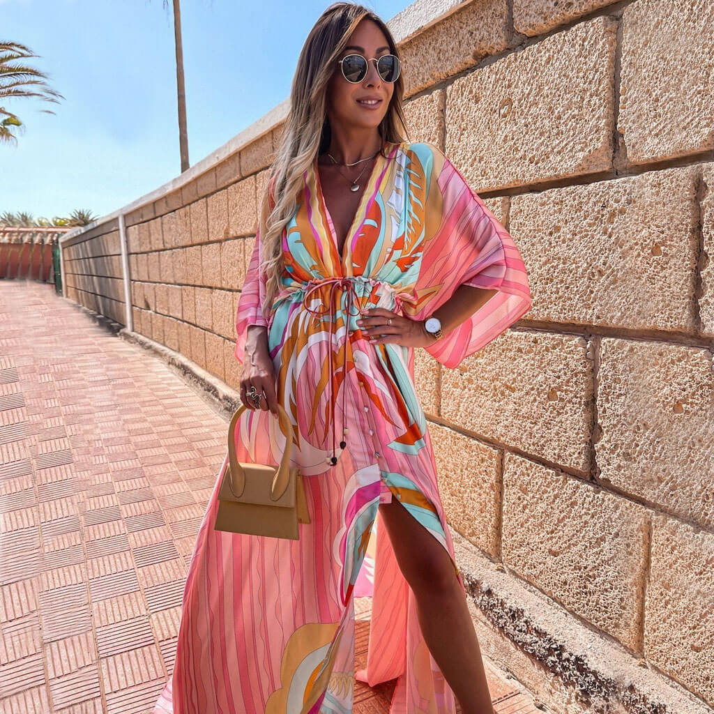 Abstract Print Maxi Dress