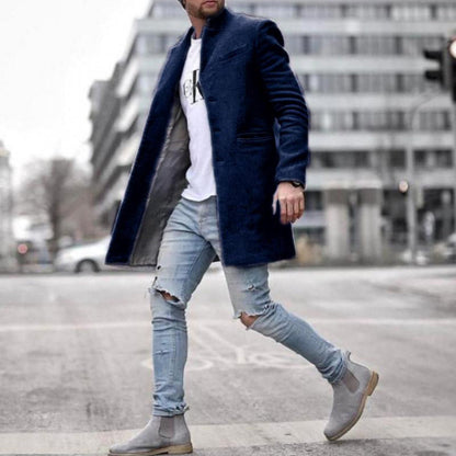 Stylový pánský kabát střední délky – Zeus