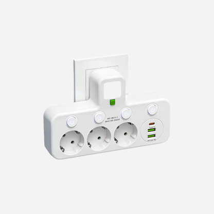 Power Strip with USB and Type-C Ports
