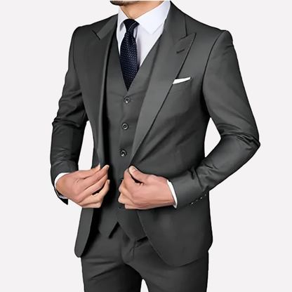 Slim-fit three-piece men's suit