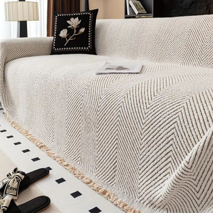 Reversible Herringbone Sofa Cover