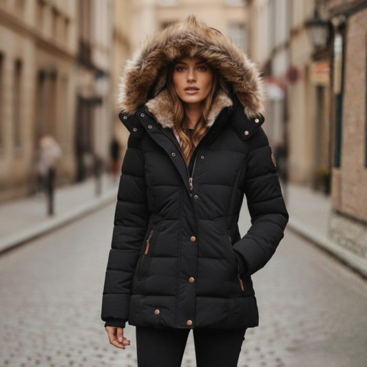 Chaqueta acolchada para mujer con capucha