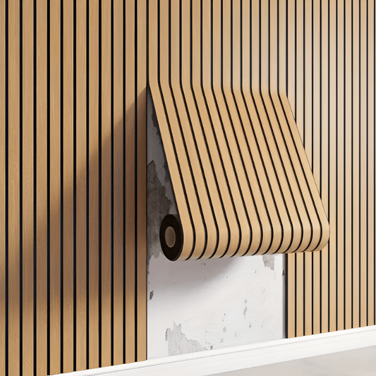 Paneles de pared de madera autoadhesivos 3D