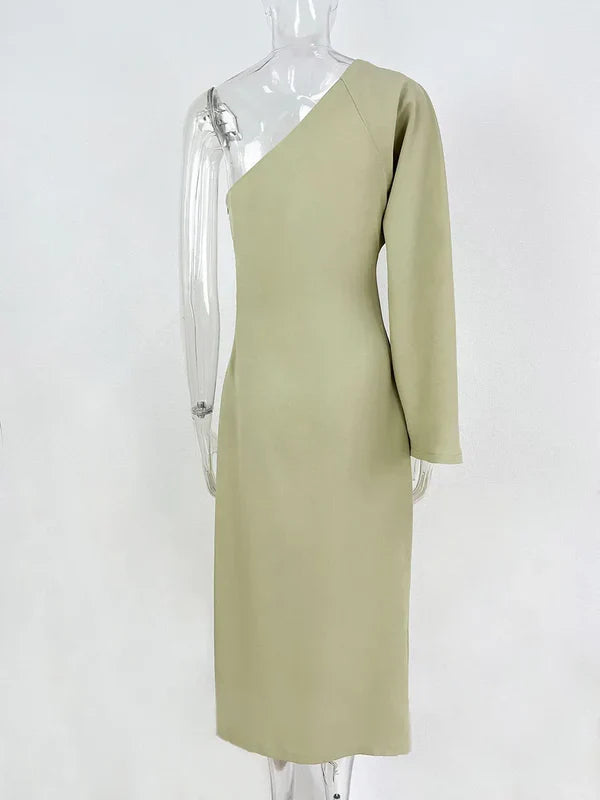 Zara - One-Shoulder Maxi Dress with Elegant Fit