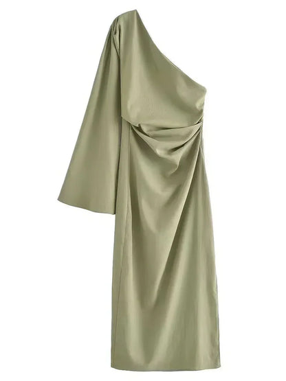 Zara - One-Shoulder Maxi Dress with Elegant Fit