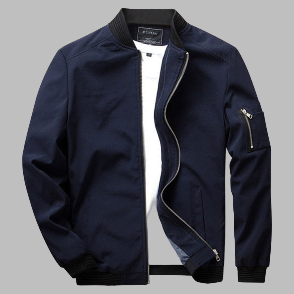 Men's Summer Jacket with Zip and Pockets - Lebbi