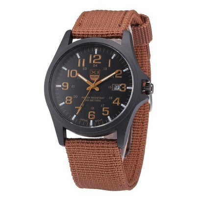 Robust Military Style Watch with Illuminated Dial