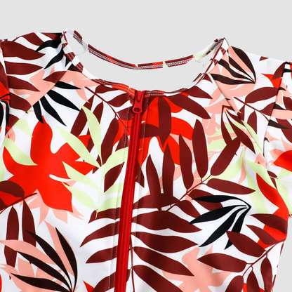 Camouflage Bandeau Swimsuit with Zipper