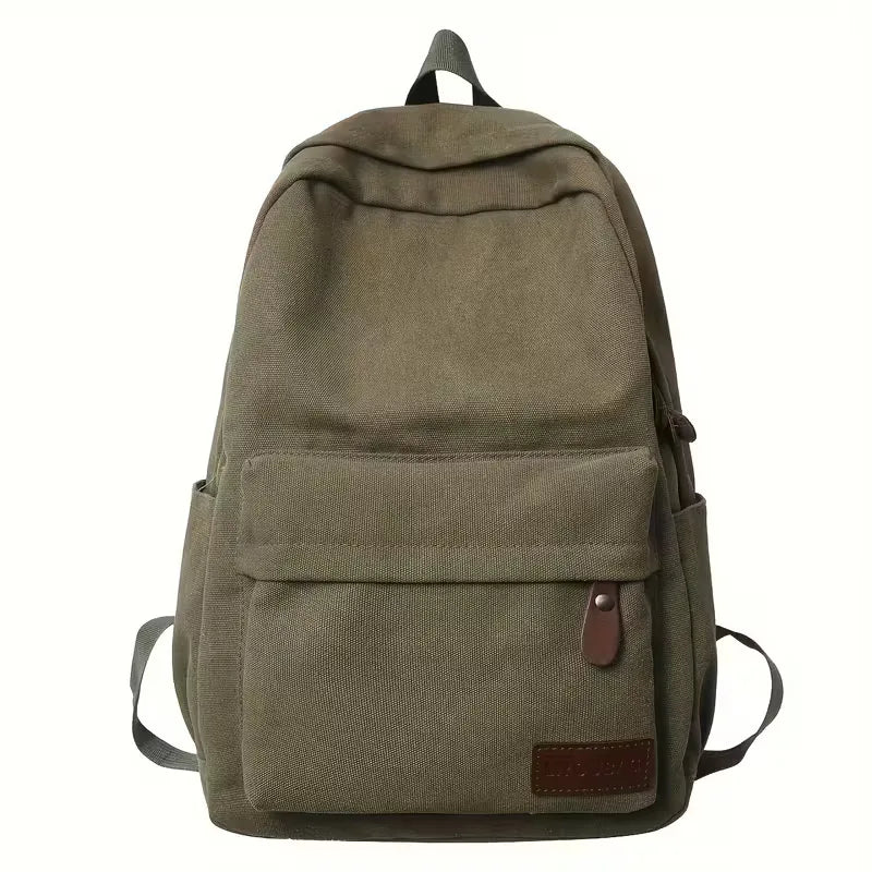 Canvas rucksack with front pocket