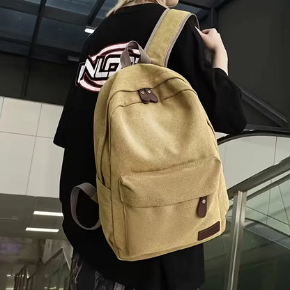 Canvas rucksack with front pocket