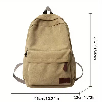 Canvas rucksack with front pocket