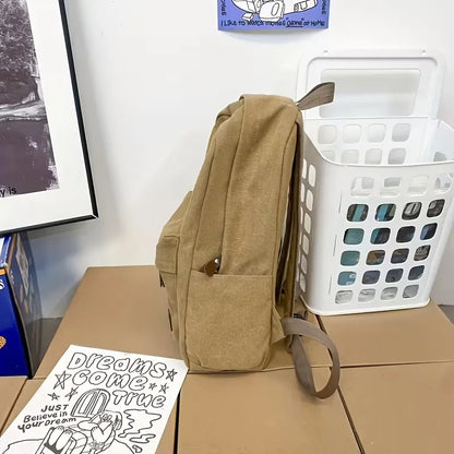 Canvas rucksack with front pocket