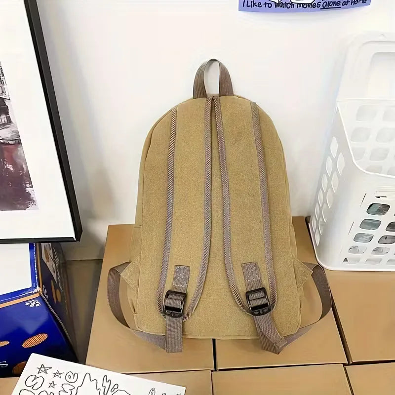 Canvas rucksack with front pocket