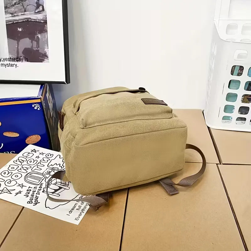 Canvas rucksack with front pocket