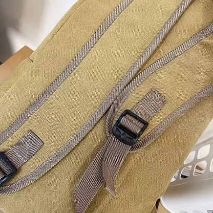 Canvas rucksack with front pocket
