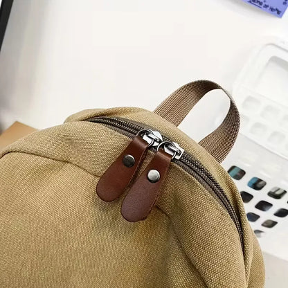 Canvas rucksack with front pocket