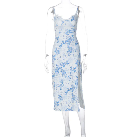 Summer Dress with Flowers - Light and Comfortable